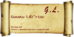 Gusatu Lőrinc névjegykártya